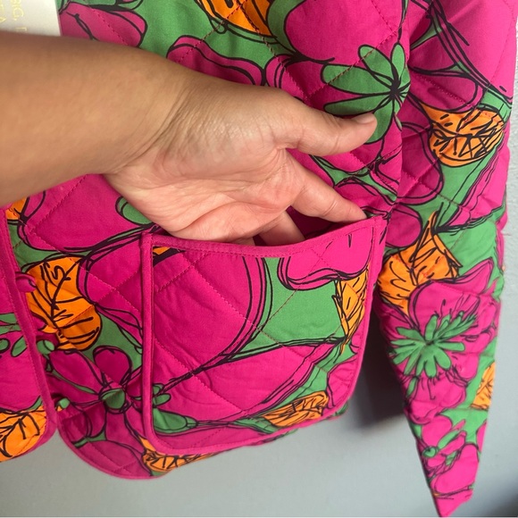 Floral Bomber Jacket in Pink, Green, and Orange - Picture 7 of 9